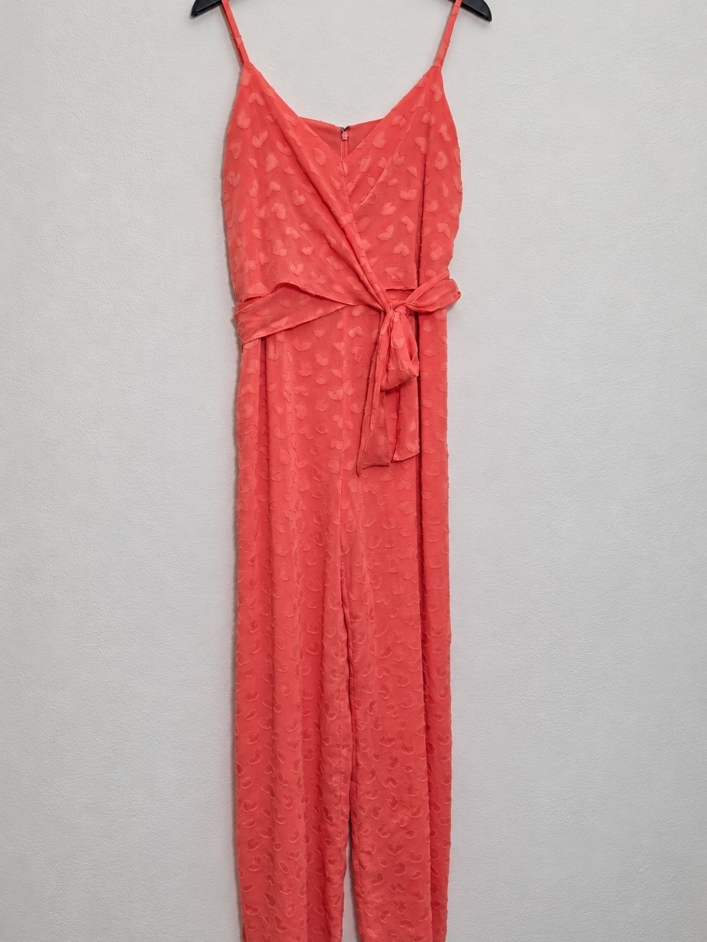 MICHAEL Michael Kors Coral Textured Wrap Jumpsuit Wide Leg Size M